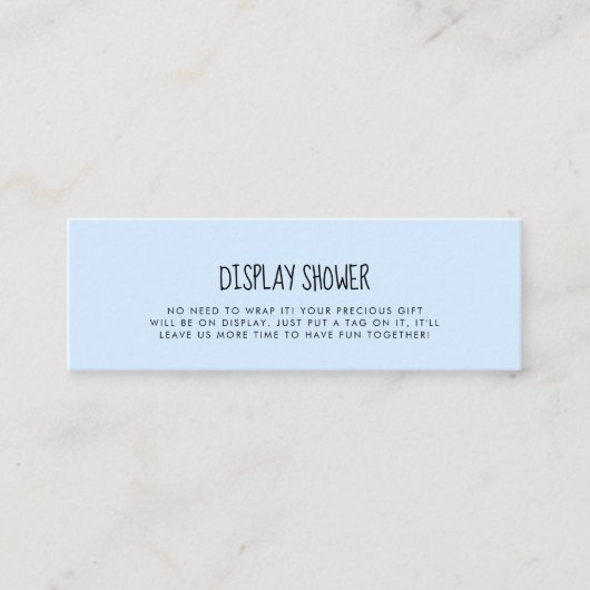 Niedliche blaue Display-Duschkarteneinlage Mini Visitenkarte (Vorderseite)