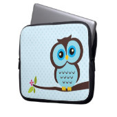 Niedliche blaue Eule Laptopschutzhülle (Vorderseite Links)