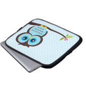 Niedliche blaue Eule Laptopschutzhülle (Vorne Knopf)