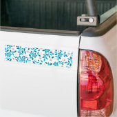 Niedliche, blaue Federblumenmuster Autoaufkleber (Auf Lkw)