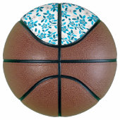 Niedliche, blaue Federblumenmuster C Basketball (Rechts)