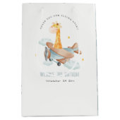 Niedliche Blaue Fliege über Giraffe tierisches Flu Mittlere Geschenktüte (Vorderseite)