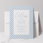 Niedliche blaue Gingham-Dusche Einladung<br><div class="desc">Ein klassisch blauer Gingham rahmt diese süße und einfache Baby Dusche ein. Mit individuellem Text ist diese Gingham Baby Dusche Einladung ideal,  um unterwegs einen kleinen Jungen zu feiern. Der Rücken ist ein Blau mit weißen Punkten. Matches Baby Dusche Party auch in der Kollektion von Lea Delaveris Design!</div>