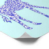 Niedliche blaue Giraffe Kinder Poster (Ecke)