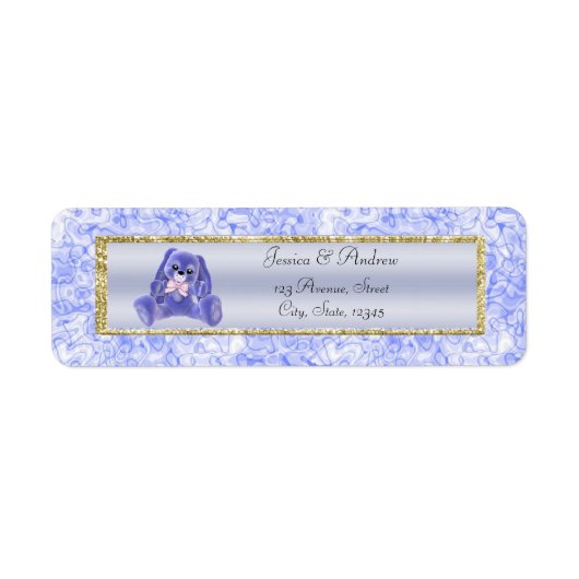 Niedliche blaue Häschen-Baby-Dusche (Vorne)