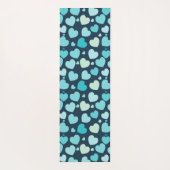 niedliche blaue Herzen Yogamatte (Rückseite)