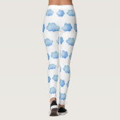 Niedliche blaue Himmelsmarbelwolke-Muster Leggings (Rückseite)