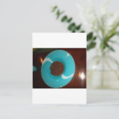 Niedliche blaue Kaffeebohnenahaufnahme Postkarte (Stehend Vorderseite)