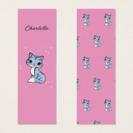 Niedliche blaue Katze auf rosa individuelle Name L