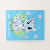 Niedliche blaue Katze Puzzle (Horizontal)