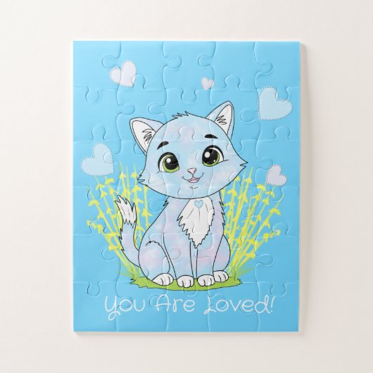 Niedliche blaue Katze Puzzle (Vertikal)
