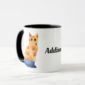 Niedliche blaue Katze zu Halloween Kostüm 3 Tasse (Vorderseite Links)