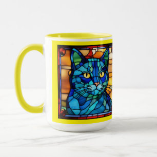 Niedliche blaue Katzen-Kaffeetasse Tasse