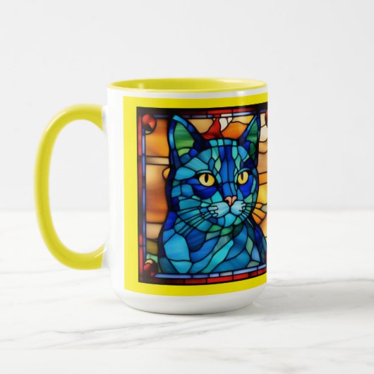 Niedliche blaue Katzen-Kaffeetasse Tasse (Links)