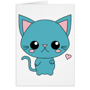 Niedliche blaue Kawaii Katze