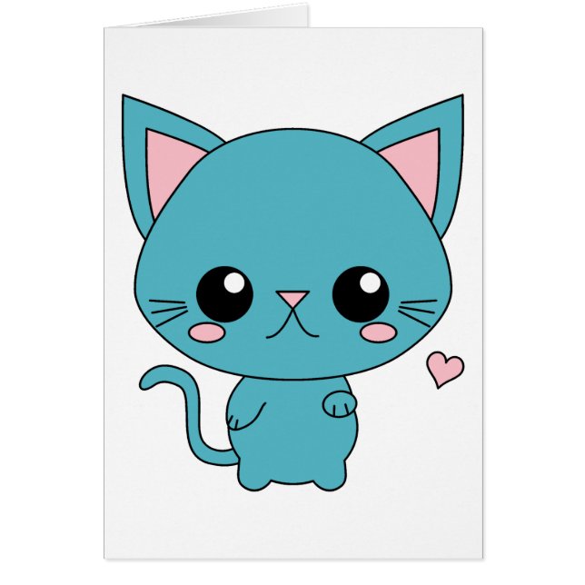 Niedliche blaue Kawaii Katze (Vorne)