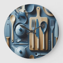 Niedliche blaue Küche Utensitic Tapete