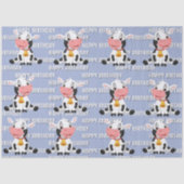 Niedliche blaue Kuh Seidenpapier (Vorderseite)