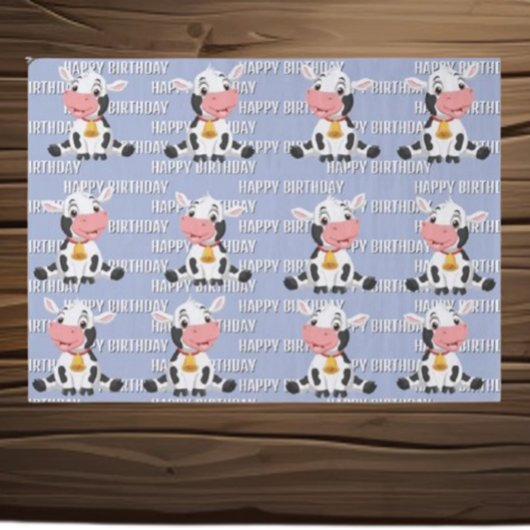 Niedliche blaue Kuh Seidenpapier