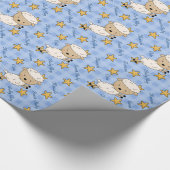 Niedliche blaue Lamm-Jungen-Baby-Dusche Geschenkpapier (Ecke)