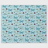 Niedliche Blaue Liebe Bug Insekten für Bug Lovers Geschenkpapier (Flach)