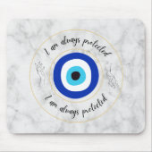 Niedliche Blaue Marmorgriechisch Augaptypografie Mousepad (Vorne)