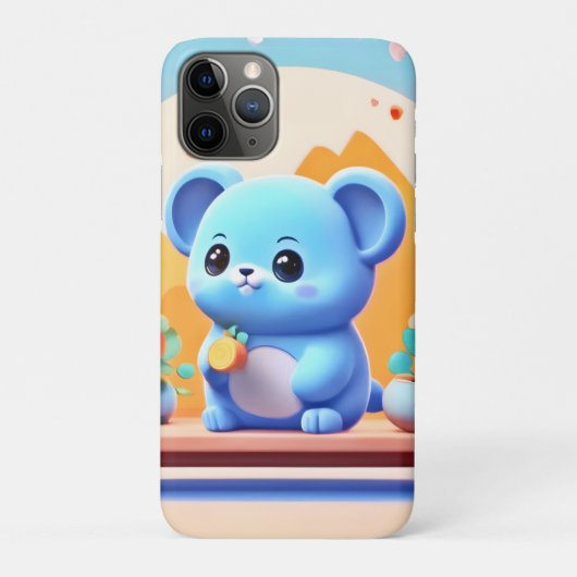 Niedliche blaue Maus mit Blume Case-Mate iPhone Hülle (Rückseite)