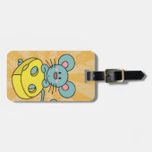 Niedliche blaue Maus mit gelbem Käse Gepäckanhänger (Vorderseite horizontal)