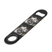 niedliche blaue mit Augen Mops Speedflaschenöffner (Vorderseite Schrägansicht)