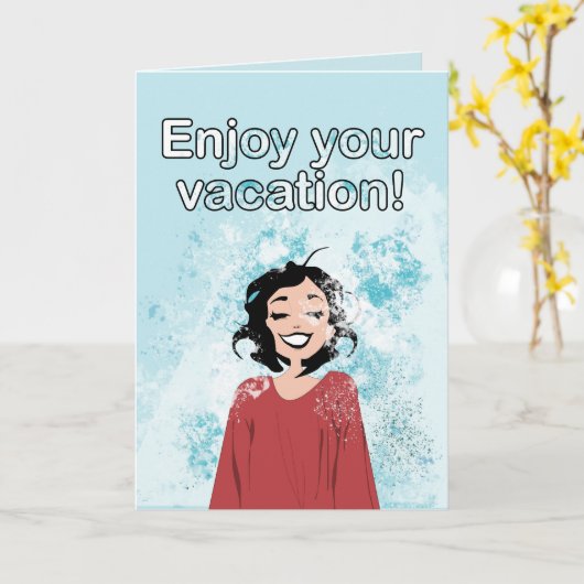 Niedliche Blaue Ozeanwellen geniessen Ihren Urlaub Karte (Gelbe Blume)