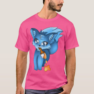 Niedliche Blaue Paint Fox-Tiere T-Shirt