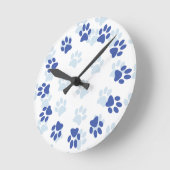 Niedliche blaue Paw-Prints für Heimtierfreunde Uhr (Winkel)
