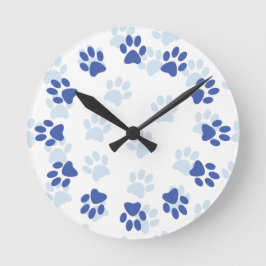 Niedliche blaue Paw-Prints für Heimtierfreunde Uhr
