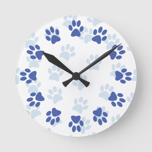 Niedliche blaue Paw-Prints für Heimtierfreunde Uhr (Vorderseite)