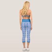 Niedliche blaue Pfoten drucken Capri-Leggings Capri Leggings (Rückseite)