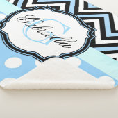 Niedliche blaue Punkte und Streifen Sherpadecke (3/4)