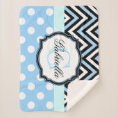 Niedliche blaue Punkte und Streifen Sherpadecke (Vorderseite)