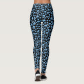 Niedliche blaue Random Skulls Muster Leggings (Rückseite)