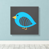 Niedliche blaue Raubvögel Leinwanddruck (Insitu (Holzboden))