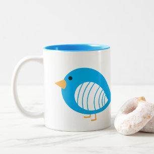 Niedliche blaue Raubvögel Zwei-Tone-Kaffee-Tasse Zweifarbige Tasse