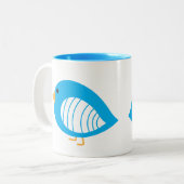 Niedliche blaue Raubvögel Zwei-Tone-Kaffee-Tasse Zweifarbige Tasse (Vorderseite Links)