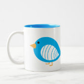 Niedliche blaue Raubvögel Zwei-Tone-Kaffee-Tasse Zweifarbige Tasse (Links)