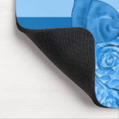 Niedliche blaue Rose mit Hübschem Bow und Name Mousepad (Ecke)