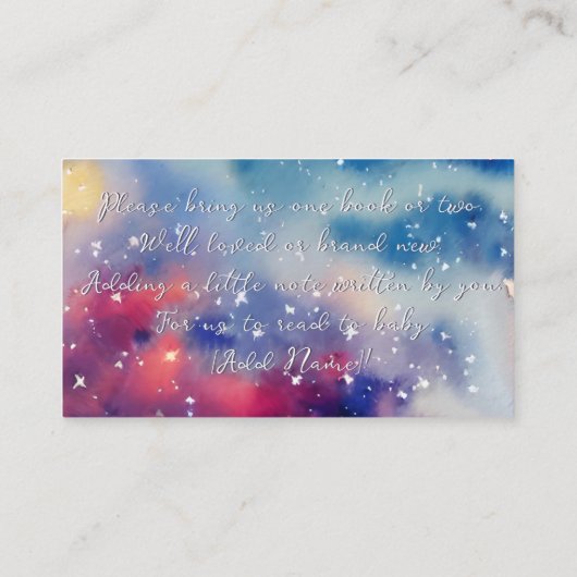 Niedliche blaue Rose Wasserfarbenbücher für Kinder Begleitkarte (Rückseite)