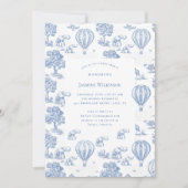 niedliche blaue Safari-Babydusche Einladung (Vorderseite)