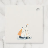 Niedliche blaue Sailboat Pastel Babydusche Geschenkanhänger (Rückseite)