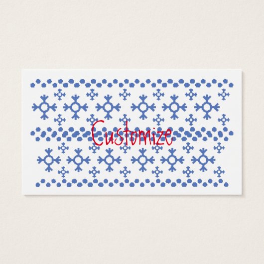 Niedliche Blaue Schneeflocken Muster Thunder_Cove (Rückseite)