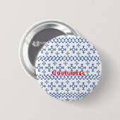 Niedliche Blaue Schneeflocken Muster Thunder_Cove Button (Vorne & Hinten)