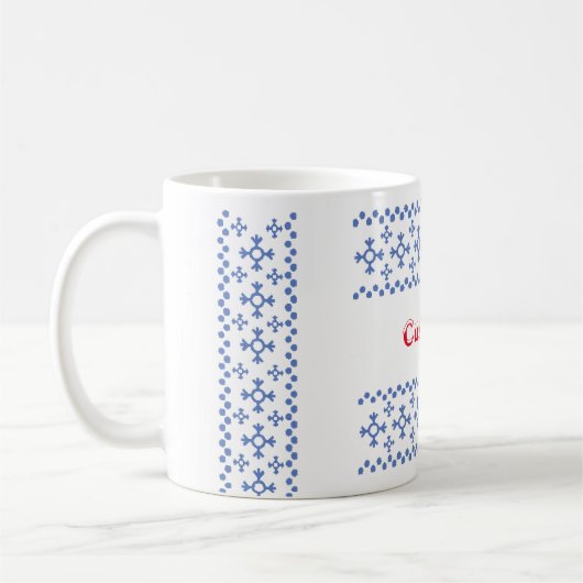 Niedliche Blaue Schneeflocken Muster Thunder_Cove Kaffeetasse (Links)