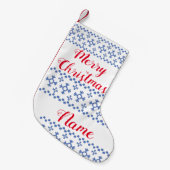 Niedliche Blaue Schneeflocken Muster Thunder_Cove Kleiner Weihnachtsstrumpf (Vorderansicht (hängend))